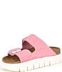 Color:Candy Pink - Image 4 - Papillio by Birkenstock Women's Arizona Chunky Suede Platform Sandals