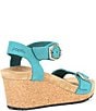 Color:Biscay Bay - Image 2 - Papillio by Birkenstock Soley Embossed Ankle Strap Wedge Sandals