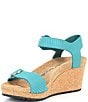 Color:Biscay Bay - Image 4 - Papillio by Birkenstock Soley Embossed Ankle Strap Wedge Sandals