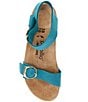 Color:Biscay Bay - Image 5 - Papillio by Birkenstock Soley Embossed Ankle Strap Wedge Sandals