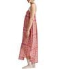 Color:French Rose - Image 3 - Allover Printed Woven Sleeveless V-Neck Maxi Nightgown