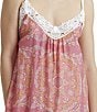 Color:French Rose - Image 4 - Allover Printed Woven Sleeveless V-Neck Maxi Nightgown