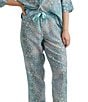 Color:Crystal Blue - Image 3 - Amira Lightweight 3/4 Sleeve Cropped Pajama Set