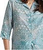 Color:Crystal Blue - Image 4 - Amira Lightweight 3/4 Sleeve Cropped Pajama Set