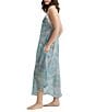 Color:Crystal Blue - Image 3 - Amira Sleeveless Lace Trim V-Neck Maxi Nightgown
