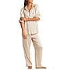 Color:Romance - Image 1 - Audrey Washable Silk Full-Length Pajama Set