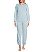 Color:Capri Blue - Image 3 - Beautiful Basic Cozy Quilted Long Sleeve Sleep Top