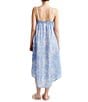 Color:Powder Blue - Image 2 - Cherry Blossom Lightweight Lace Front Sleeveless Maxi Nightgown