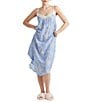Color:Powder Blue - Image 5 - Cherry Blossom Lightweight Lace Front Sleeveless Maxi Nightgown
