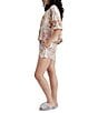 Color:Cream - Image 3 - Coco Short Sleeve Notch Collar Shorty Pajama Set