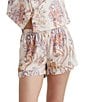 Color:Cream - Image 6 - Coco Short Sleeve Notch Collar Shorty Pajama Set