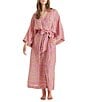 Color:French Rose - Image 1 - Ines Woven 3/4 Sleeve Side Pocket Coordinating Wrap Robe