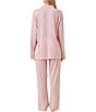 Papinelle Kate Modal Soft Long Sleeve Notch Collar Long Pajama Set, Color:Papinelle Pink - Image 2