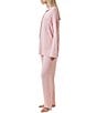 Papinelle Kate Modal Soft Long Sleeve Notch Collar Long Pajama Set, Color:Papinelle Pink - Image 3