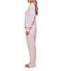 Papinelle Long Sleeve Super Soft Waffle Knit Open Collar Long Pajama Set, Color:Winter Rose - Image 3