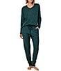 Papinelle Long Sleeve V-Neck Waffle Knit Coordinating Lounge Set - Image 1