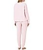 Papinelle Long Sleeve V-Neck Waffle Knit Coordinating Lounge Set - Image 2