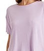 Color:Lilac - Image 5 - Luxe Rib Soft Knit Touch Scoop Neck Short Sleeve Tee & Short Set