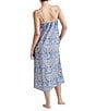 Color:Crystal Blue - Image 2 - Nahla Woven Sleeveless Paisley Print Nightgown