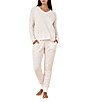 Papinelle Rosette Ditsy Print Long Sleeve V-Neck Knit Pajama Set - Image 1