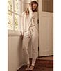 Papinelle Rosette Ditsy Print Long Sleeve V-Neck Knit Pajama Set - Image 6