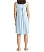 Color:Crystal Blue - Image 2 - Soft Pleat Front Scoop Neck Sleeveless Modal Nightgown