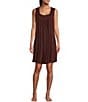 Color:Dark Chocolate - Image 1 - Soft Pleat Front Scoop Neck Sleeveless Modal Nightgown