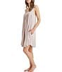 Color:Mushroom - Image 3 - Soft Pleat Front Scoop Neck Sleeveless Modal Nightgown