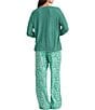 Color:Spearmint - Image 2 - Sophia Cozy Knit Top & Floral Paisley Pant Pajama Set