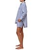 Papinelle Striped Long Sleeve Notch Collar & Shorty Woven Pajama Set - Image 3