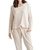 Papinelle Waffle Textured Long Sleeve V-Neck Knit Coordinating Lounge Set - Image 5