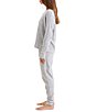 Papinelle Waffle Textured Long Sleeve V-Neck Knit Coordinating Lounge Set, Color:Grey - Image 5