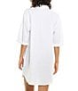 Color:White - Image 2 - Whale Beach Solid Woven Button Front Nightshirt