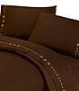Color:Chocolate - Image 1 - Paseo Road by HiEnd Accents 350-Thread Count Embroidered Star Sheet Set