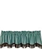Color:Turquoise - Image 1 - Paseo Road by HiEnd Accents Cheyenne Western Leather Fringed Window Valance