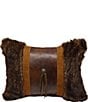 Color:Brown - Image 1 - Paseo Road by HiEnd Accents Faux Fur Concho & Fringe Lumbar Pillow