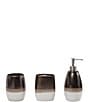 Color:White/Brown - Image 1 - Paseo Road by HiEnd Accents Gilded Stoneware 3-Piece Bath Countertop Accessory Set