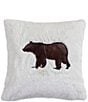 Color:White/Brown - Image 1 - Paseo Road by HiEnd Accents Shearling Embroidered Bear Throw Pillow