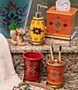 Color:Multi - Image 2 - Paseo Road by HiEnd Accents Southwestern Bonita Floral Ceramic 3-Piece Bath Countertop Accessory Set