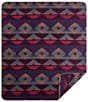 HiEnd Accents x Paseo Road Western Geometric Print Gila Wool Blend Bed Blanket, Color:Violet/Multi - Image 2