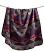 HiEnd Accents x Paseo Road Western Geometric Print Gila Wool Blend Bed Blanket, Color:Violet/Multi - Image 6