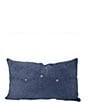 Color:Navy - Image 1 - Paseo Road by HiEnd Accents Western Suede Antique Silver Concho & Studded Lumbar Pillow