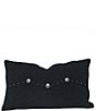 Color:Black - Image 1 - Paseo Road by HiEnd Accents Western Suede Antique Silver Concho & Studded Lumbar Pillow