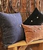 Color:Black - Image 2 - Paseo Road by HiEnd Accents Western Suede Antique Silver Concho & Studded Lumbar Pillow