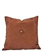 Color:Tobacco - Image 1 - Paseo Road by HiEnd Accents Western Suede Antique Silver Concho & Studded Square Pillow