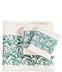 Color:Cream - Image 1 - Paseo Road by HiEnd Wyatt Embroidered Turquoise Scroll Pattern 3-Piece Bath Towel Set