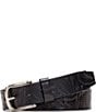 Color:Black - Image 1 - 1.25#double; Pelosa Embossed Leather Belt