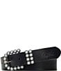 Color:Black - Image 1 - 1.31 Nicotera Pearl Buckle Leather Belt