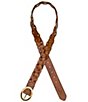 Color:Cognac - Image 2 - 1.5#double; Varriano Chain link Leather Belt