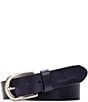 Color:Navy - Image 1 - 1.5#double; Vietri Leather Brights Belt